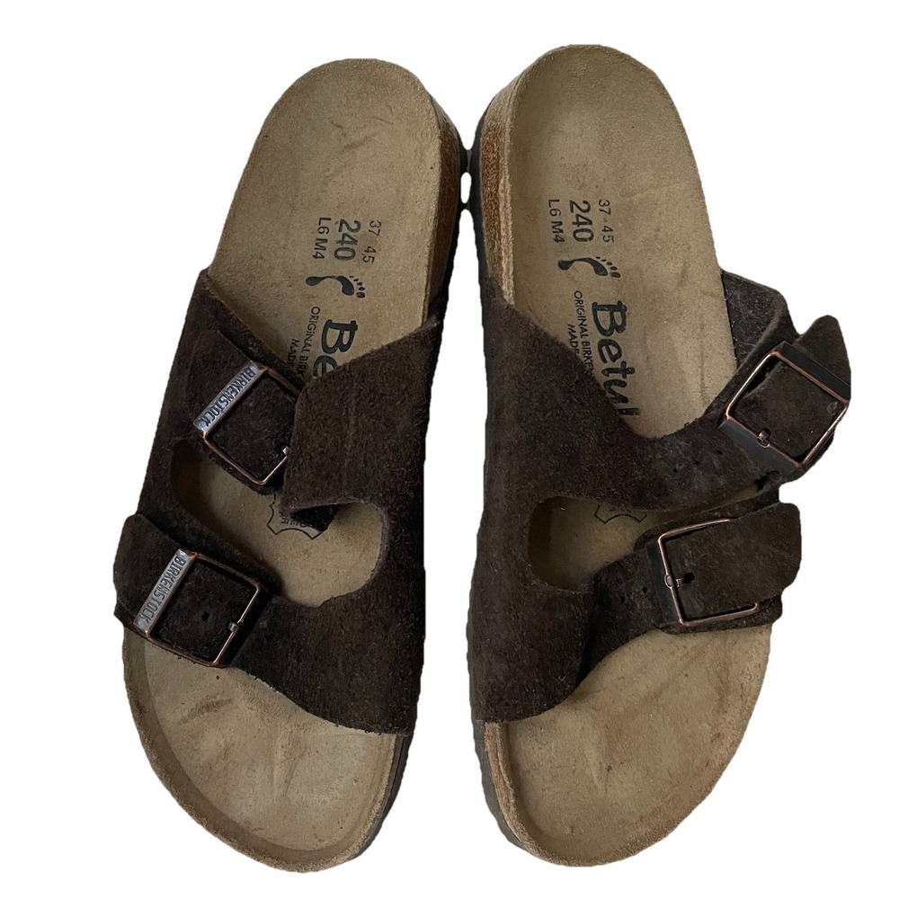 Betula By Birkenstock Brown Suede Two Strap Sandals Size 37